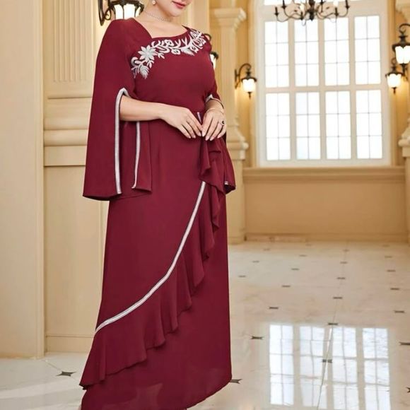 Embroidery asymmetrical dress - Picture 2 of 6